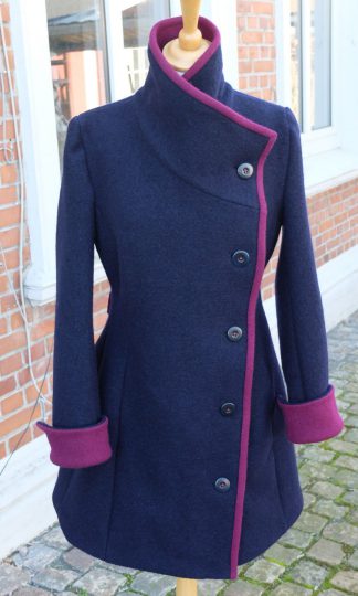 Walkloden-Mantel mit Kellerfalte